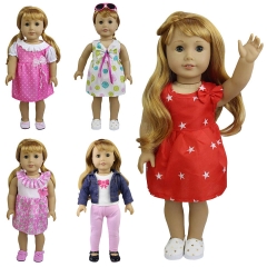ZITA ELEMENT 5 Sets Fashion Handmade Doll Clothes Dress for American 18 inch Girl Doll Dress and Other Doll Clothes Outfits