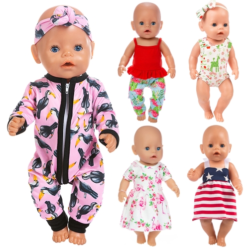 ZITA ELEMENT 10 Items 14-16 Inch Baby Doll Clothes Dresses Jumpsuit Swimsuit for 15 Inch Bitty Baby Doll, American 18 Inch Girl Doll and 43cm New Born