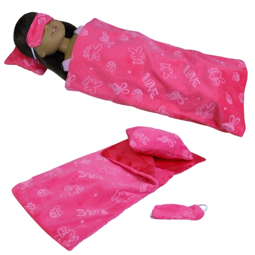 ZITA ELEMENT Set of 3 American 14 to 14.5 Inch Girl Doll Sleeping Bag