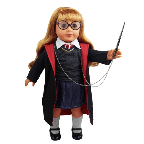 ZITA ELEMENT 9 Items American 18 Inch Girl Doll Magic School Uniform Clothes Outfits and Accessories