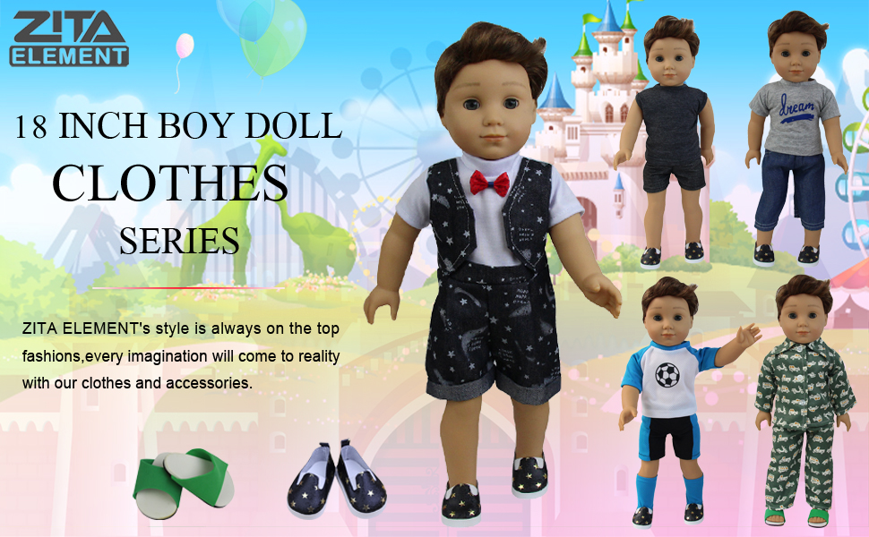 GetUSCart- ZITA ELEMENT Boy Doll Clothes - 6 Sets Daily Casual