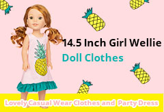 Handmade American 14.5 Inch Wisher Doll Casual Wear Clothes and Party Dress, Doll Clothes Outfits & Accessories.