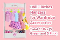 ZITA ELEMENT Clothes Hangers for American 18 Inch Girl Doll Wardrobe Accessories - 10 Pcs (5 Green and 5 Pink)