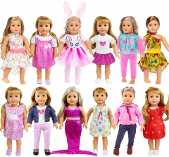 DCBEAUTY 26 Pcs American 18 Inch Girl Doll Clothes Dress and Accessories