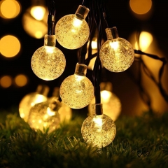 AK KYC LED solar fairy crystal ball string lights Wedding Garland Christmas tree Outdoor Decorative lights holiday party lighting