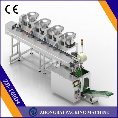 Screw Packing Machine with Four Bowls Chain Conveyor