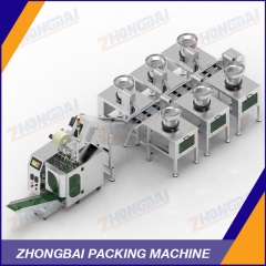 Screw Packing Machine with Six Bowls Chain Conveyor