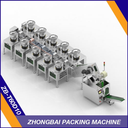 Screw Packing Machine with Ten Bowls Chain Conveyor