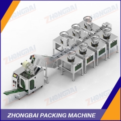 Screw Packing Machine with Seven Bowls Chain Conveyor