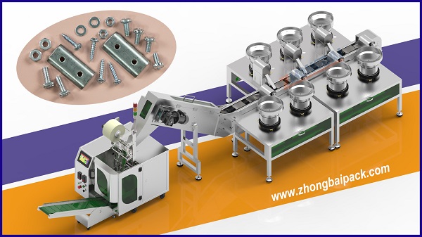 Hardware Fastener Accessories Kit Packing Machine with 7 Bowls