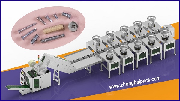 Hardware Furniture Fittings Packing Machine with 10 Feeders