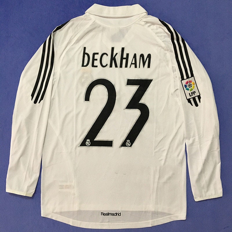 Vintage #23 David Beckham Jersey 2005 2006 Real Madrid Jersey Longsleeve