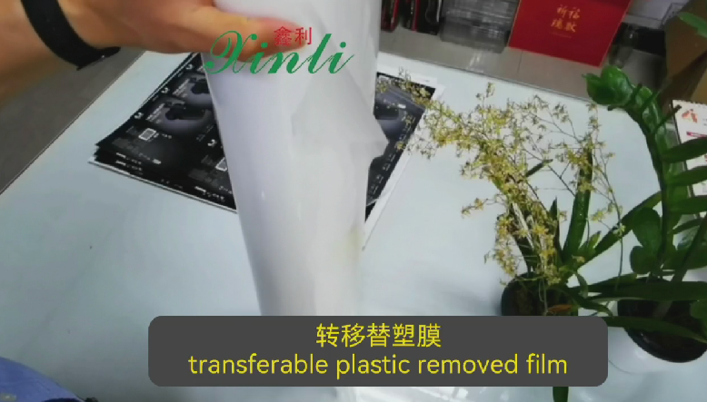 o que é o filme plástico transferível removido?