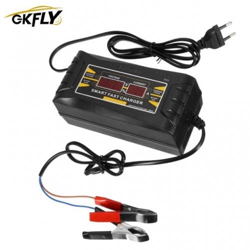 Sets Car Battery Charging Units Full Automatic 150V-250V To 12V 6A EU Car Charger For Car Battery HD LCD Display Jump Starter Wire
