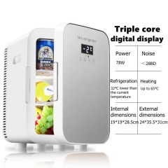 3-core Mini Refrigerator Portable Freezer 13.5L Car Home Heat Food Fruit Storage Fridge Cooler For Travel Camping Cosmetics