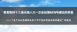 教育部对十三届全国人大一次会议 第6376号建议的答复