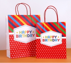 Custom Shopping with Logo Paper Gift Bag Birthday Stand Up Waterproof Kraft Bags