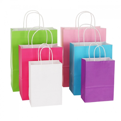 China Cheap Bags Handle Large Packing Brown Natural Coloured Recycled Kraft Paper Bag