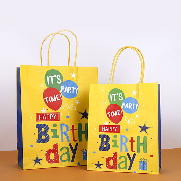 Custom Shopping with Logo Paper Gift Bag Birthday Stand Up