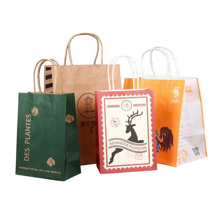 Branded with Logo Print Christmas Gift Bags Bulk Oem Recycled Wholesale Reusable Paper Bag Jari ...