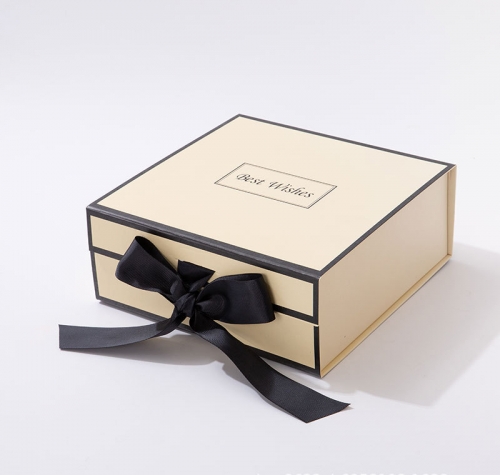 Gift Bow Box with Ribbon Magnetic Folding Luxury Packaging Packing Cardboard Custom Boxes