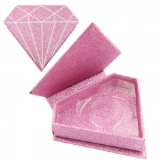 Custom Packaging Logo Magnetic Glitter Rhinestone Gold Lash Pink Diamond Eyelash Box