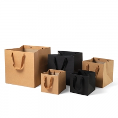 Kraft Paper 25Kg 3 Layers Small Bags Packaging Printed Logo Custom Brown Gift Bag With Ribbon