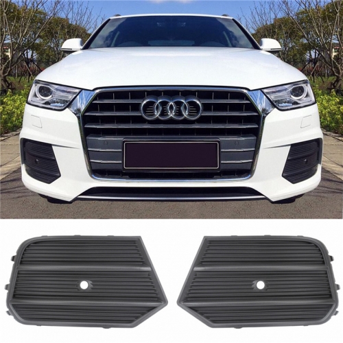 Audi fog light grill Q3 8U 15-18 matt black with radar hole