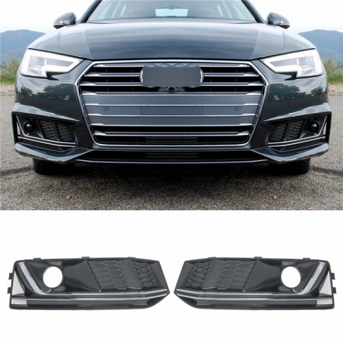 Audi fog light grill A4 B9 Limo Avant S Line silver black with hole