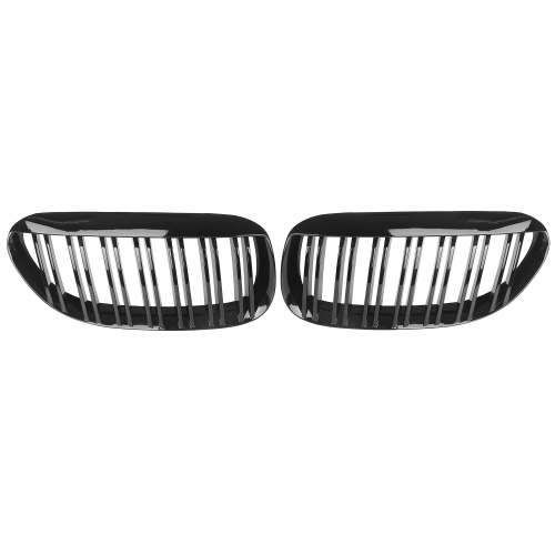 für BMW 6er E63 E64 cabrio Nieren Grill GLANZ SCHWARZ Einzelsteg Kühlergrill