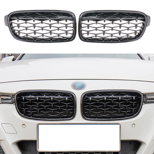 für BMW 3er F30 F31 F35 Limo Nieren Grill DIAMANT OPTIK Exclusiv CHROM SCHWARZ