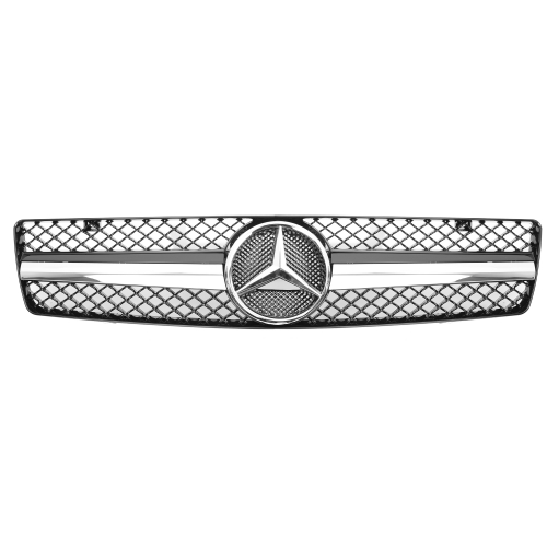 für Mercedes AMG LOOK Grill SL R129 W129 CHROM SCHWARZ Kühlergrill Frontgrill