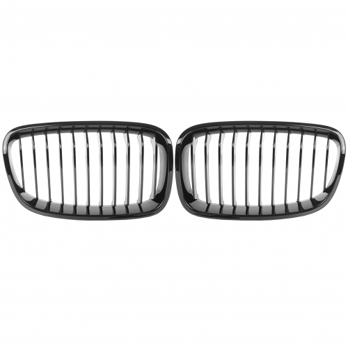 für BMW 1er F20 F21 vor ModellpflegeNieren Grill GLANZ SCHWARZ Einzelsteg Kühlergrill