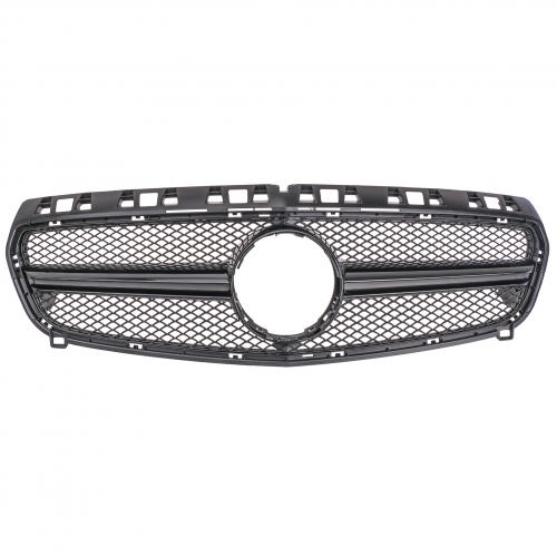 für Mercedes AMG LOOK Grill A-KLASSE W176 12-15 GLANZ SCHWARZ Kühlgrill Front