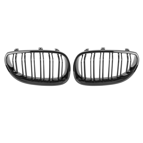 für BMW 5er E60 E61 M5 Nieren Grill Kühlergrill GLANZ SCHWARZ GLÄNZEN Doppelsteg