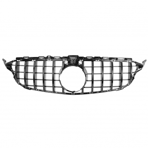 Mercedes GT Look Grill W205 S205 glossy black with camera