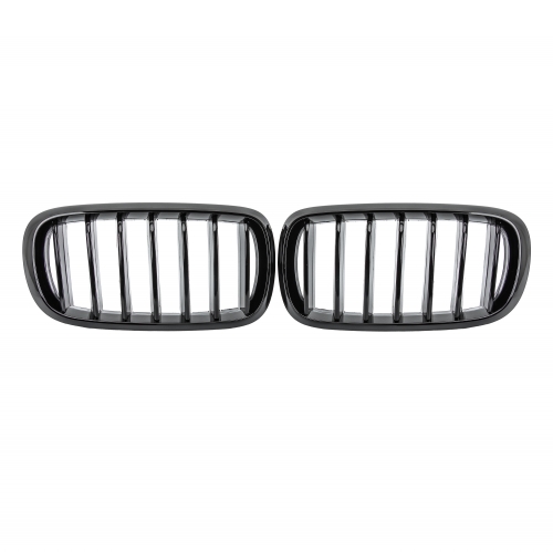 für BMW X5 F15 X6 F16 ab 2013 Nieren Grill Kühlergrill GLANZ SCHWARZ Einzelsteg