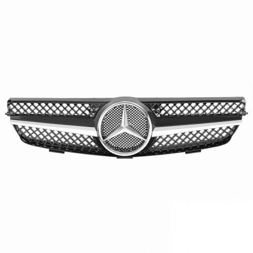 für Mercedes AMG LOOK Grill CLK W209 C209 A209 GLANZ SCHWARZ Kühlergrill Front