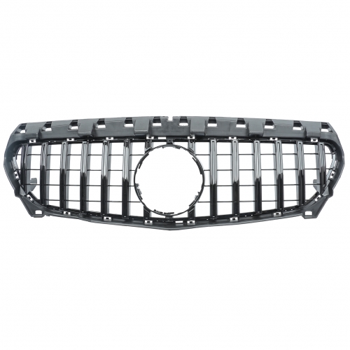 für Mercedes GT LOOK Grill CLA C117 A117 W117 GLANZ SCHWARZ Kühlergrill vor Mopf