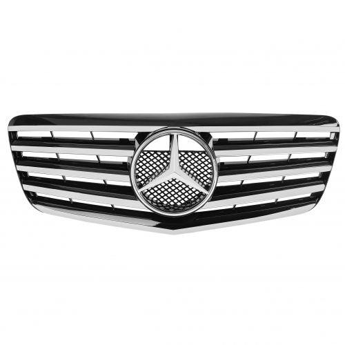 für Mercedes Grill W211 S211 Limo T Modell GLANZ SCHWARZ Kühlergrill ab Mopf