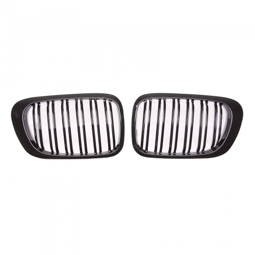 NIEREN GRILL DOPPELSTEG PASST FÜR BMW 3ER E46 COUPE CABRIO 98-03 GLÄZEND SCHWARZ