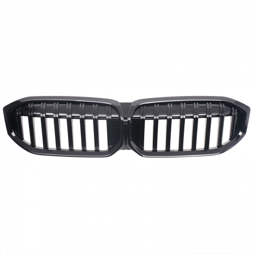 RADIATOR GRILLE KIDNEY SINGLE BAR GRILLE FOR BMW 3 SERIES G20 FROM 2022 GLOSS BLACK