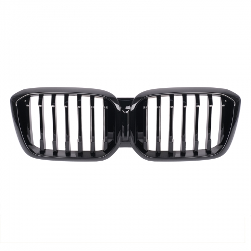 RADIATOR GRILLE SINGLE BAR KIDNEY GRILL SUITABLE FOR BMW X3 G01 X4 G02 FROM 21 GLOSS BLACK