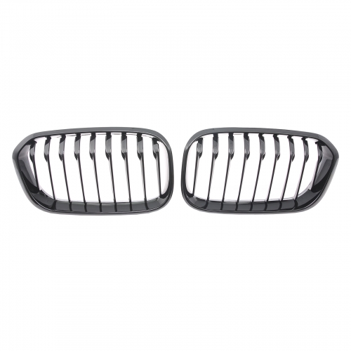 RADIATOR GRILLE SINGLE BAR KIDNEYS SUITABLE FOR BMW 1 Series F20 F21 15-19 GLOSS BLACK