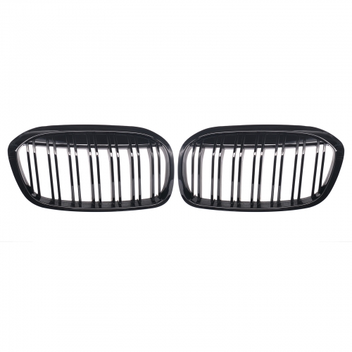 RADIATOR GRILLE KIDNEYS DOUBLE BAR GRILLE FOR BMW 2 SERIES F45 FROM 2018 GLOSS BLACK