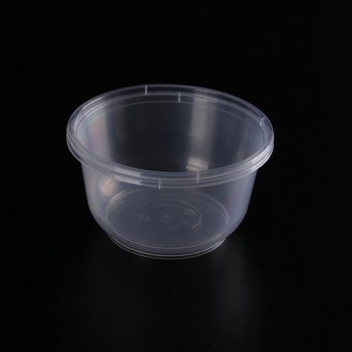透明圆形塑料沙拉包装碗，用于沙拉午餐，去容器，一次性水果蔬菜，PET沙拉盒，食品级