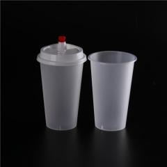 2019 hot sale PP Tea Juice Milk Cups with lids