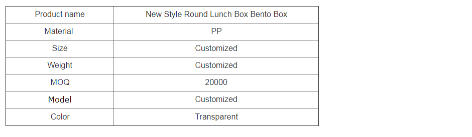 New Style Round Lunch Box Bento Box
