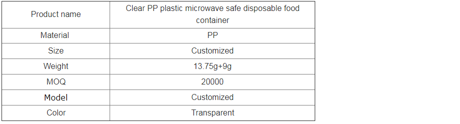 Disposable PP bento lunch box clear square plastic container with lid