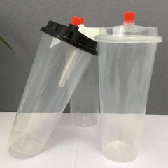 Transparent disposable plastic cup 700ml for juice